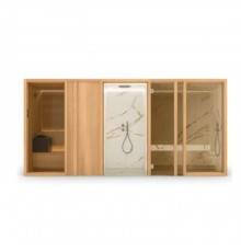 Effegibi Yoku Spa Door СаунаХаммам 444x170х217см, в нишу, цвет: чёрный орех/Calacatta Gold Extra. YO 80 31 0001