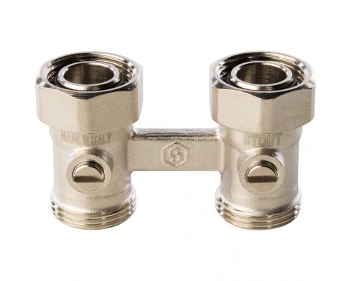 Узел нижнего подключения радиатора STOUT для двухтрубной системы, прямой 3/4 (SVH-0002-000020)