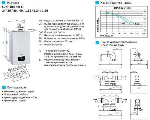 Газовый настенный котел Baxi LUNA DUO-TEC E 1.28 конденсационный (A7720024)
