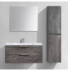 Мебель для ванной комнаты Vincea Chiara 2D 100, 2 ящика, камень, с белой раковиной