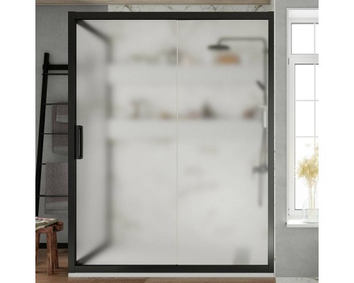 Душевой уголок STWORKI Эстерсунд 110x80 см профиль черный матовый, стекло матовое