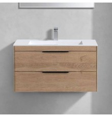 Тумба с раковиной Vincea Chiara 2D 80, 2 ящика, натуральный дуб, с белой раковиной