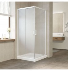 Душевой уголок Vegas Glass Za Novo ZA NOVO 100 01 10 профиль белый, стекло сатин матовое