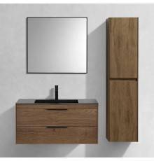 Мебель для ванной комнаты Vincea Chiara 2D 100, 2 ящика, дуб табак, с черной раковиной