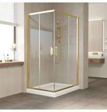 Душевой уголок Vegas Glass ZA-F Tur Novo 110*80 09 01 профиль золото, стекло прозрачное