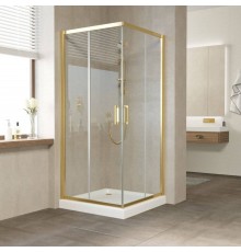 Душевой уголок Vegas Glass ZA Tur Novo 80 09 01 профиль золото, стекло прозрачное