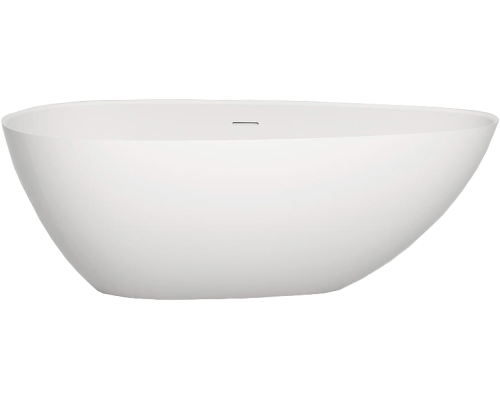Ванна из искусственного камня Salini Paola In S-Stone 160x75 см, отдельностоящая, овальная, со сливом-переливом, с донным клапаном, матовая