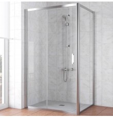 Душевой уголок Vegas Glass ZP+ZPV Tur Novo 100*90 08 01 профиль глянцевый хром, стекло прозрачное