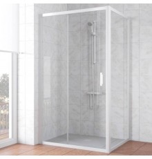 Душевой уголок Vegas Glass ZP+ZPV NOVO 100*90 01 01 профиль белый, стекло прозрачное