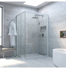 Душевой уголок Vegas Glass ZA-F Novo 110*90 01 01 профиль белый, стекло прозрачное