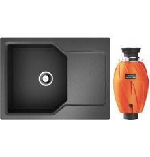 Комплект Мойка кухонная Omoikiri Yonaka 65-BL черная + Измельчитель Nagare 1000