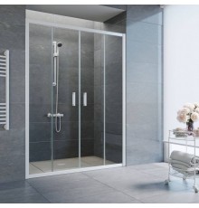 Душевая дверь в нишу Vegas Glass Z2P 150 01 01 профиль белый, стекло прозрачное