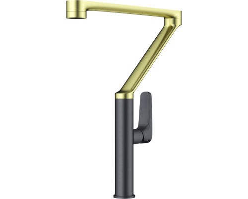 Смеситель для кухни Omoikiri Tara LG-GM светлое золото, вороненая сталь