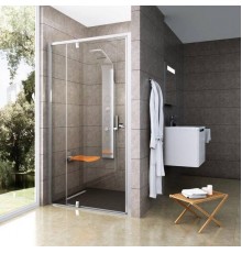 Душевая дверь в нишу Ravak Pivot PDOP2-120 Transparent, профиль сатин + защитное средство