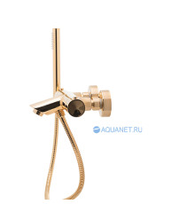 Смеситель для ванны Paffoni Light LIQ023HG с душем, золото медовое