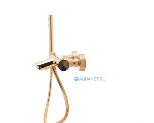 Смеситель для ванны Paffoni Light LIQ023HG с душем, золото медовое