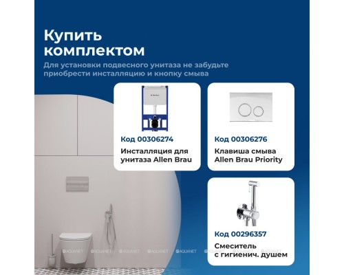 Унитаз подвесной Aquanet Rimless Tavr 2.0 W LX-1907