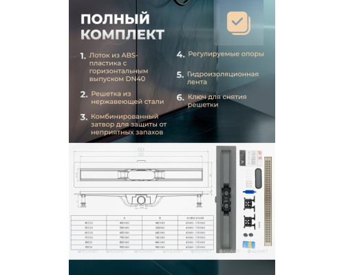 Душевой трап Logan KP 650 G9-650KP