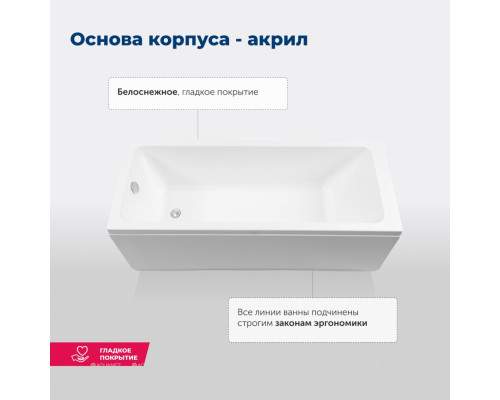 Акриловая ванна Aquanet Agata 170x70 (с каркасом)