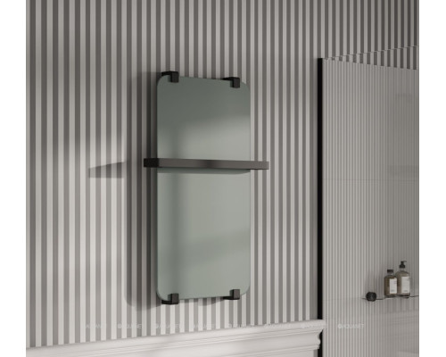 Полотенцесушитель электрический Allen Brau Infinity 80x44 с рейлингом 2.0 и креплением, серебро браш