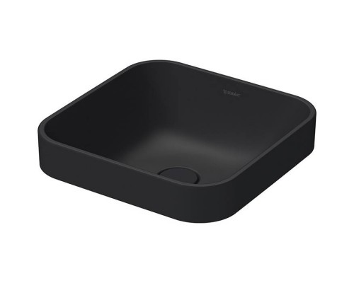 Duravit Happy D.2 Plus Раковина накладная, 40х40см, без перелива, с выпуском, с керамической крышкой, цвет: Anthracite matt. 2359401300