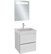 Мебель для ванной комнаты Jacob Delafon Tolbiac 50 белая блестящая, раковина белая