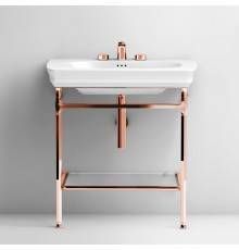 Artceram Civitas Металическая структура Quadra 55х44хh80,5см, полка стекло, напольная, цвет: розовое золото. CIA003 77 rosa oro
