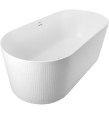 Акриловая ванна BelBagno BB411 170x80 см, отдельностоящая, овальная, со сливом-переливом, с донным клапаном, белая матовая
