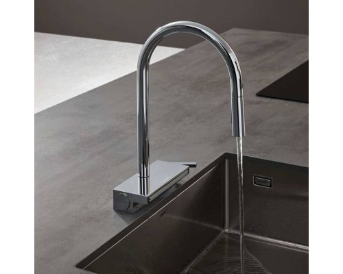 Hansgrohe Aquno Select M81 Смеситель для кухни, 1 отв., с вытяжным душем, 3jet, каскад, sBox, цвет: хром. 73831000 Hansgrohe Aquno Select M81 Смеситель для кухни, 1 отв., с вытяжным душем, 3jet, каскад, sBox, цвет: хром. 73831000