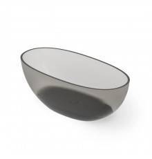 Dea Design Nature Ванна 165х80х58см., отдельностоящая, Glasstek, прозрачная смола, цвет: Smoky Black R4. DD8628 1650 R4