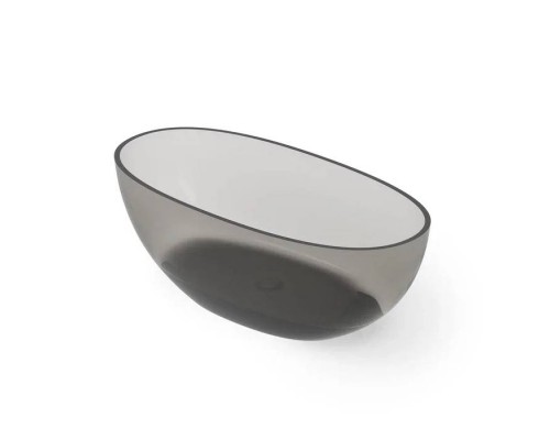 Dea Design Nature Ванна 165х80х58см., отдельностоящая, Glasstek, прозрачная смола, цвет: Smoky Black R4. DD8628 1650 R4