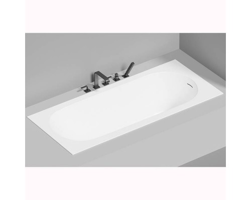 Salini Ornella Kit Встраиваемая ванна 180х80х60cм, овальная чаша, донный клапан, сифон, щелевой слив-перелив, S-Stone, цвет: белый матовый. 102422M
