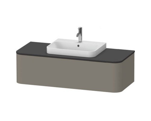 Duravit Happy D.2 Plus Тумба подвесная 130x55х35.4см, с раковиной и 1 ящиком, цвет: stone grey satin matt. 2360600000, HP4942M9292, HP031KM8080 Duravit Happy D.2 Plus Тумба подвесная 130x55х35.4см, с раковиной и 1 ящиком, цвет: stone grey satin matt. 2360600000, HP4942M9292, HP031KM8080