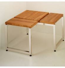 Eﬀegibi Linea Alu Угловая скамейка 76x76x45см, цвет: тик. HA 65 10 0008