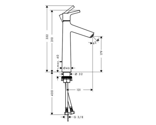 Hansgrohe Talis S Смеситель для раковины 190, однорычажный, с донным клапаном, цвет: хром. 72032000 Hansgrohe Talis S Смеситель для раковины 190, однорычажный, с донным клапаном, цвет: хром. 72032000