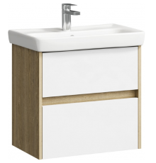 AQ CI0106DB Сити Тумба под умывальник подвесная, 2 ящика, 600х590х380 мм, дуб балтийский CI0106DB