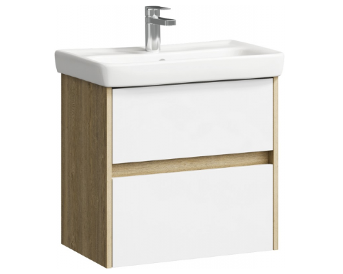 AQ CI0106DB Сити Тумба под умывальник подвесная, 2 ящика, 600х590х380 мм, дуб балтийский CI0106DB