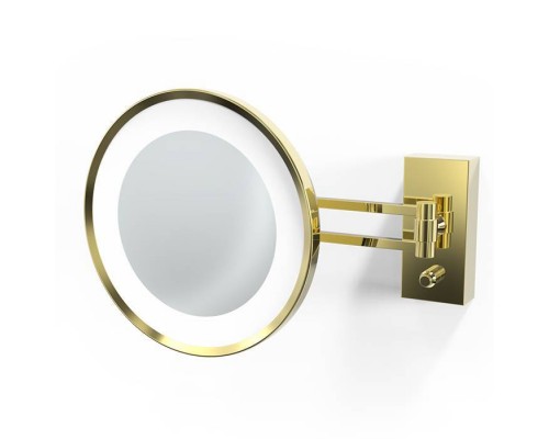 Decor Walther BS 36 LED Косметическое зеркало 22см, подвесное, увел. 3x, подсветка LED, цвет: золото. 0122120