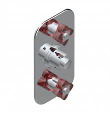 THG Petale de Cristal rouge Смеситель для душа, термостатический, 2 потока, цвет:хром/красный хрусталь. G00-A00-5400AE,  U6C-A02-5400BE
