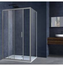 Душевой уголок Vincea Alpha VSR-3AL9014CLGM 140х90, профиль вороненая сталь, стекло прозрачное