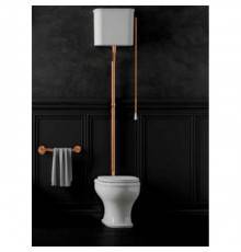 Azzurra Charme Унитаз напольный 52x40 см, слив универсальный, с бачком, с механизмом, сиденье микролифт, с креплением VFV, цвет: Bianco lucido/бронза. B1900TB br,  CHCSAL000000BI/(CHA400/С bi),  CHA1800/F bi/br,  CHVCTT000000BI