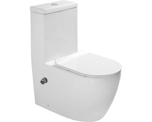 Унитаз-моноблок SantiLine SL-5011SM-BD безободковый, с микролифтом, встроенный смеситель Унитаз-моноблок SantiLine SL-5011SM-BD безободковый, с микролифтом, встроенный смеситель