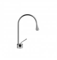 Gessi Goccia Смеситель для раковины на 1 отверстие, излив 174мм R=90, с фиксированным носиком,  цвет: хром. 33802#031