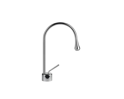Gessi Goccia Смеситель для раковины на 1 отверстие, излив 174мм R=90, с фиксированным носиком,  цвет: хром. 33802#031