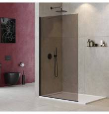 Душевая перегородка Cezares Liberta L-1-TB-120-BR-NERO профиль черный, стекло бронза