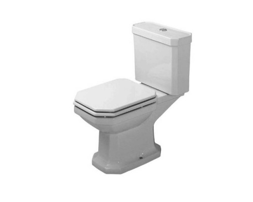 Duravit 1930 Унитаз моноблок с отдельным бачком (с механизмом слива хром), 66.5х35.5см, слив в пол, Цвет: Белый. 0227010000,  0872210082