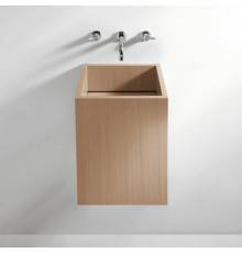 Agape Cube Раковина 40x40x50 см, без отв., со сливом, квадратная, хромированный слив, цвет: натуральный дуб. ACER0770PRTSP *0