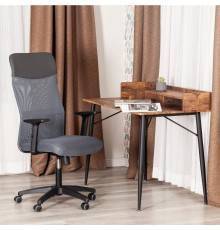 Компьютерное кресло TetChair Practic PLT ткань серая TW-12, W-12, кожзам металлик 36