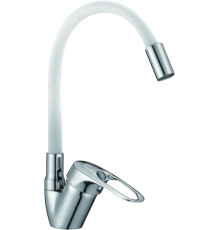Смеситель для кухни D-lin D150628-3C с гибким изливом, белый
