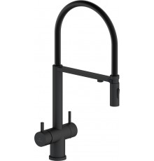 Смеситель для кухни AltroBagno Flusso 050204 NeOp с гибким изливом, матовый черный
